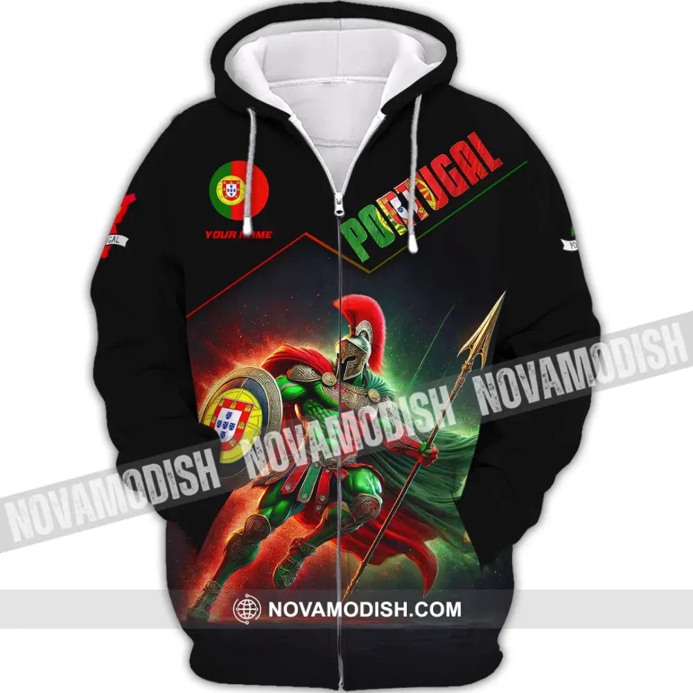 Unisex Shirt Custom Name Portugal Lover Gift Zipper Hoodie / S T-Shirt