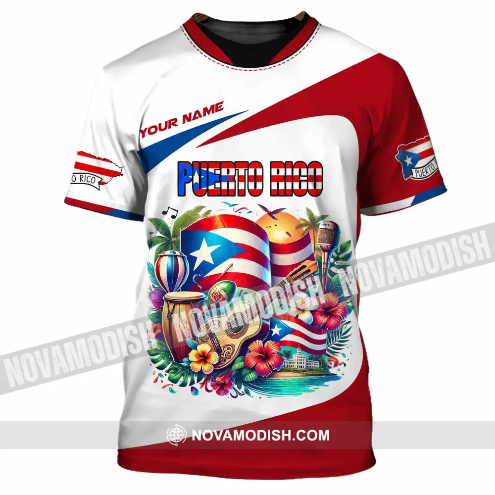 Unisex Shirt Custom Name Puerto Rico Gift For Lover T-Shirt / S T-Shirt