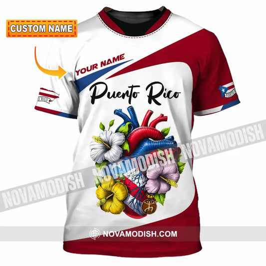 Unisex Shirt Custom Name Puerto Rico Lover Gift T-Shirt