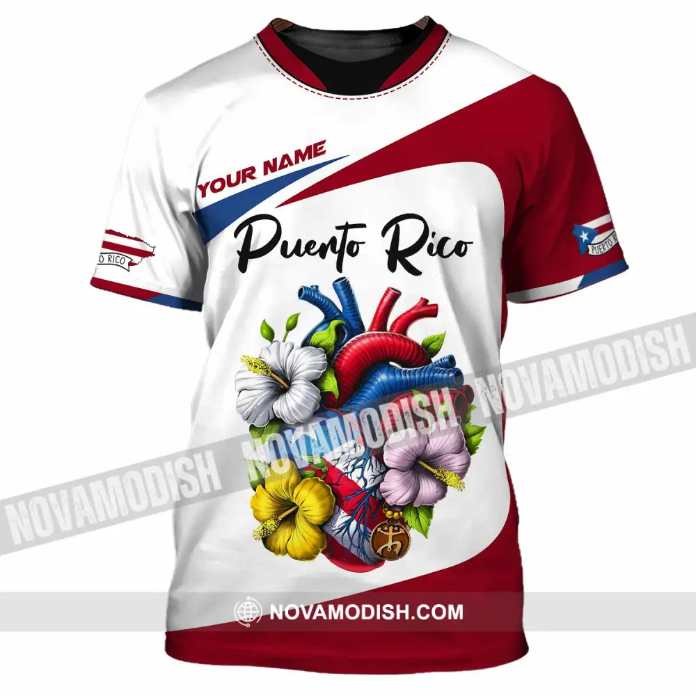 Unisex Shirt Custom Name Puerto Rico Lover Gift T-Shirt / S T-Shirt