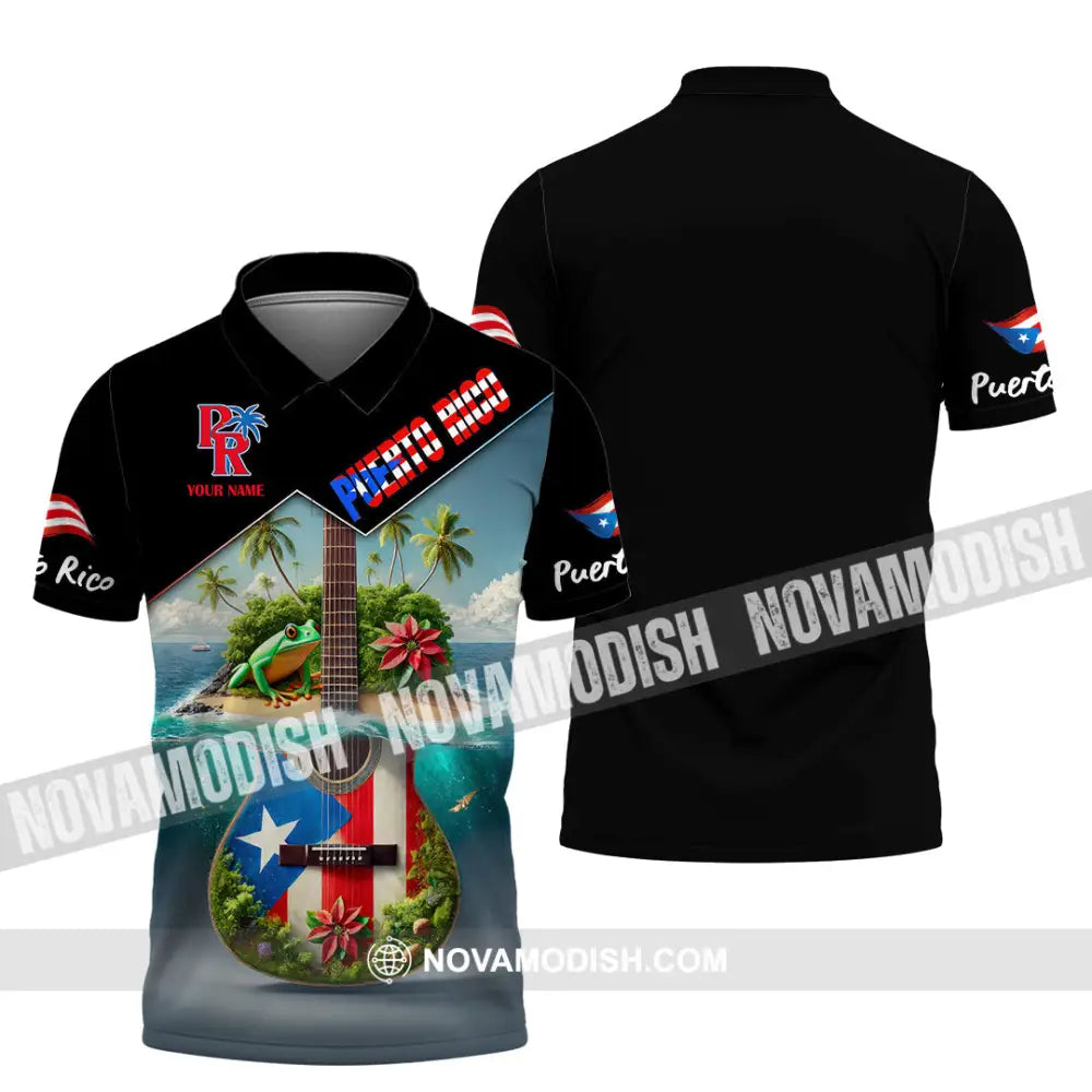 Unisex Shirt Custom Name Puerto Rico Lover Polo Long Sleeve Gift / S T-Shirt