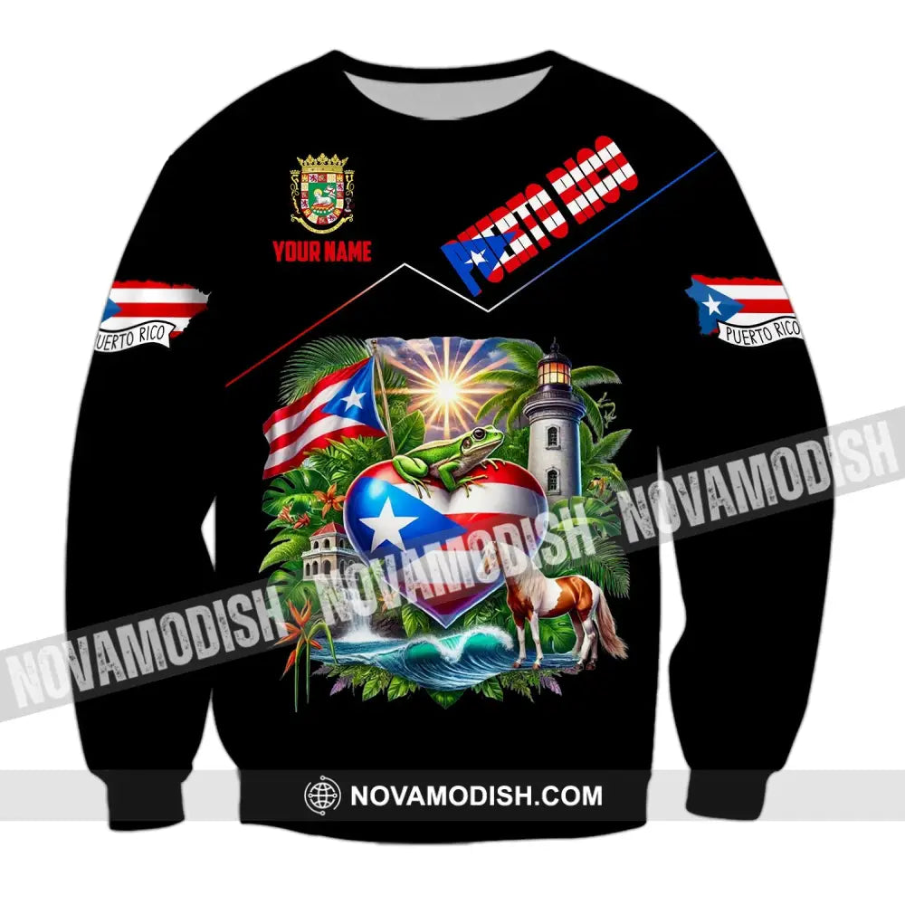 Unisex Shirt Custom Name Puerto Rico Polo Long Sleeve Gift / S T-Shirt