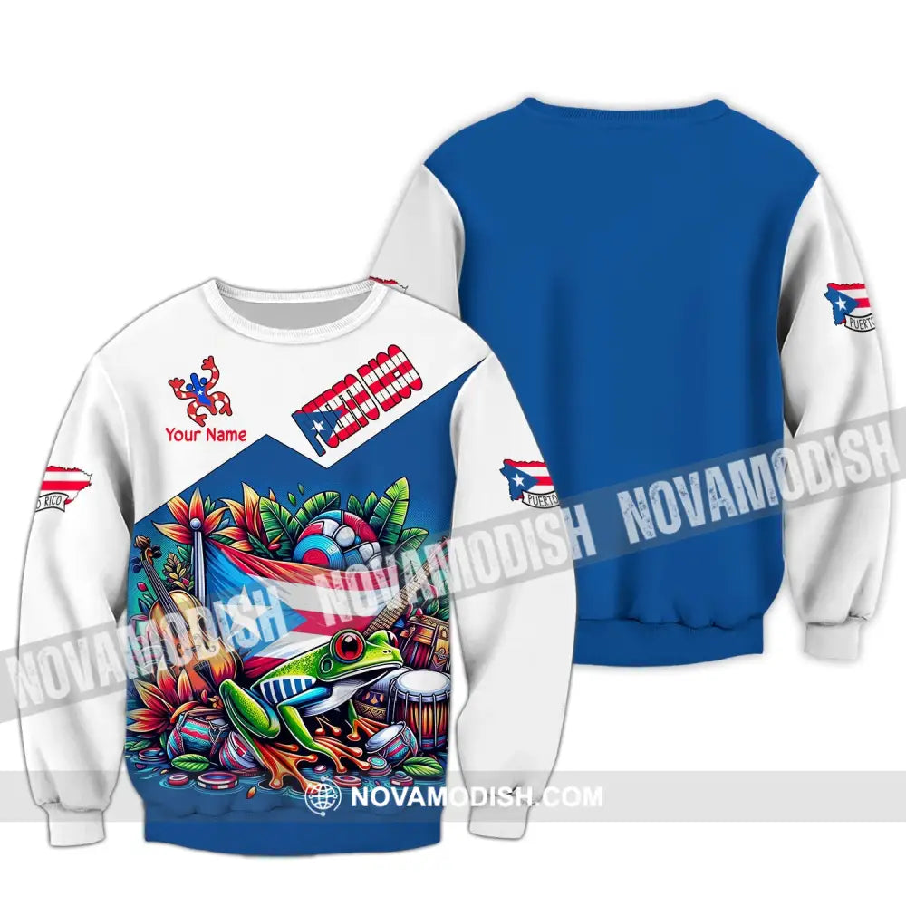 Unisex Shirt Custom Name Puerto Rico Polo Long Sleeve Gift / S T-Shirt