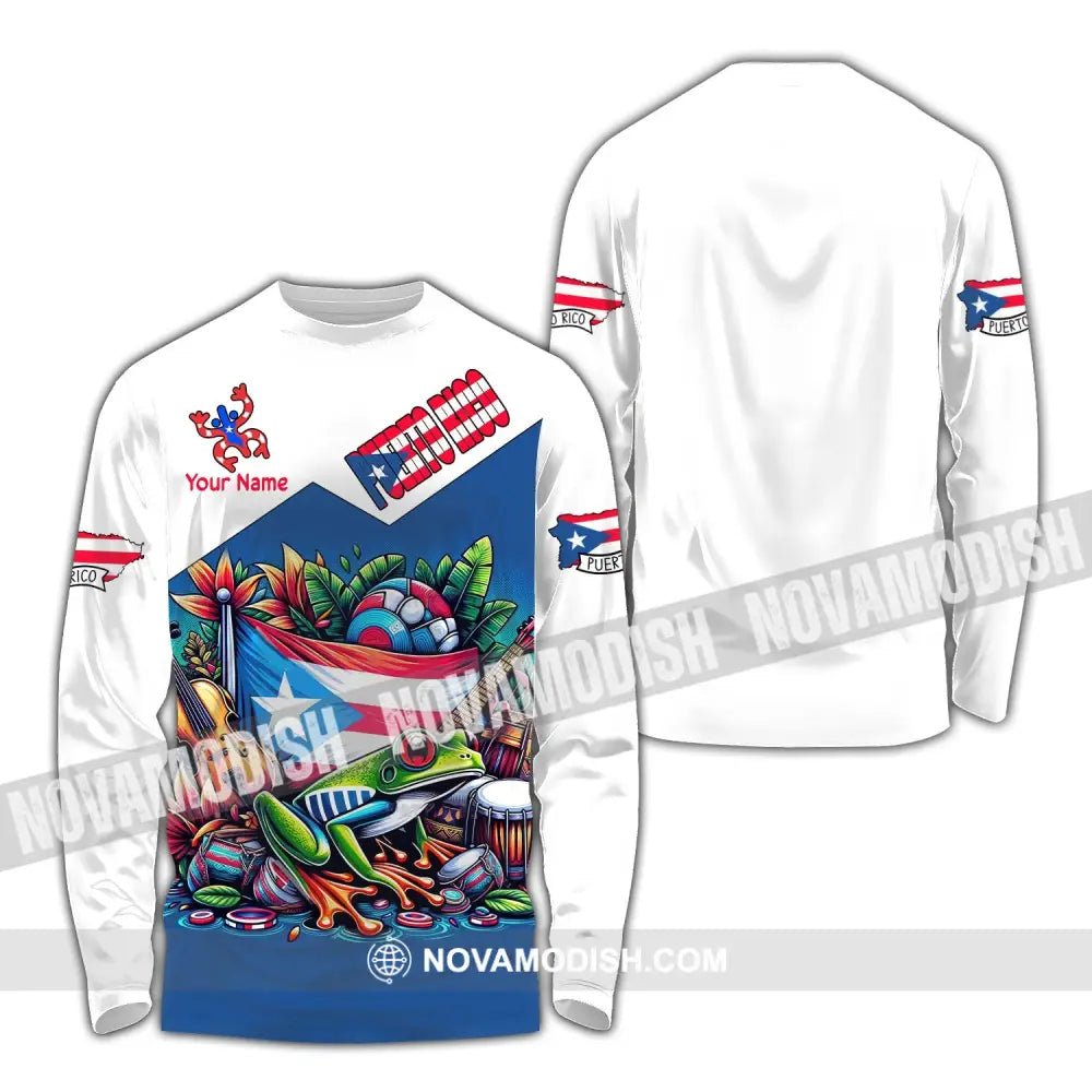 Unisex Shirt Custom Name Puerto Rico Polo Long Sleeve Gift / S T-Shirt