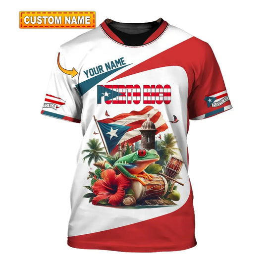 Unisex Shirt Custom Name Puerto Rico Polo Long Sleeve Gift T-Shirt