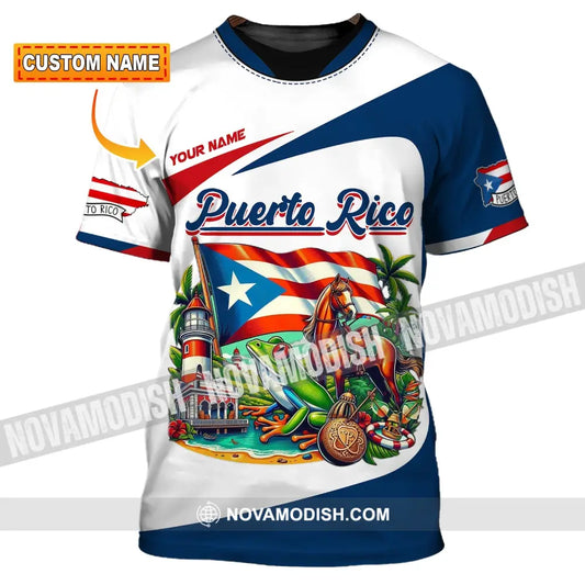 Unisex Shirt Custom Name Puerto Rico Polo Long Sleeve Gift T-Shirt