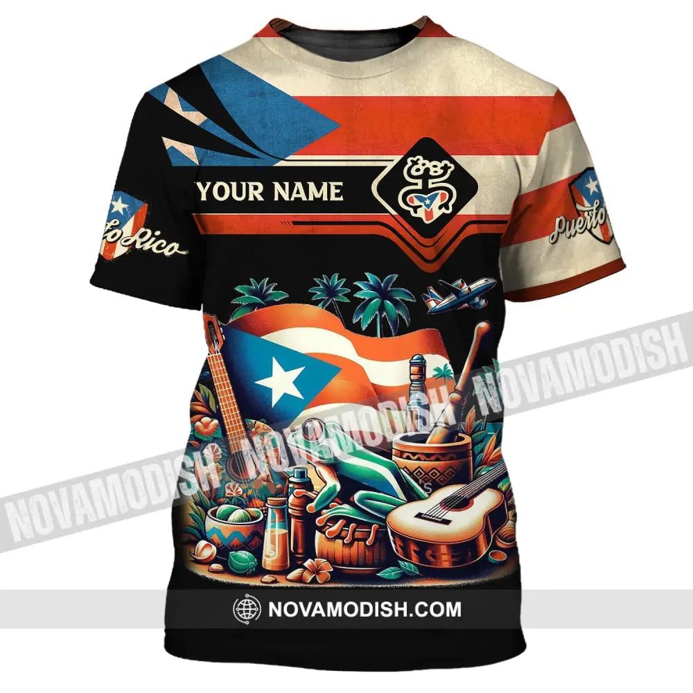 Unisex Shirt Custom Name Puerto Rico Polo Long Sleeve Gift T-Shirt / S T-Shirt