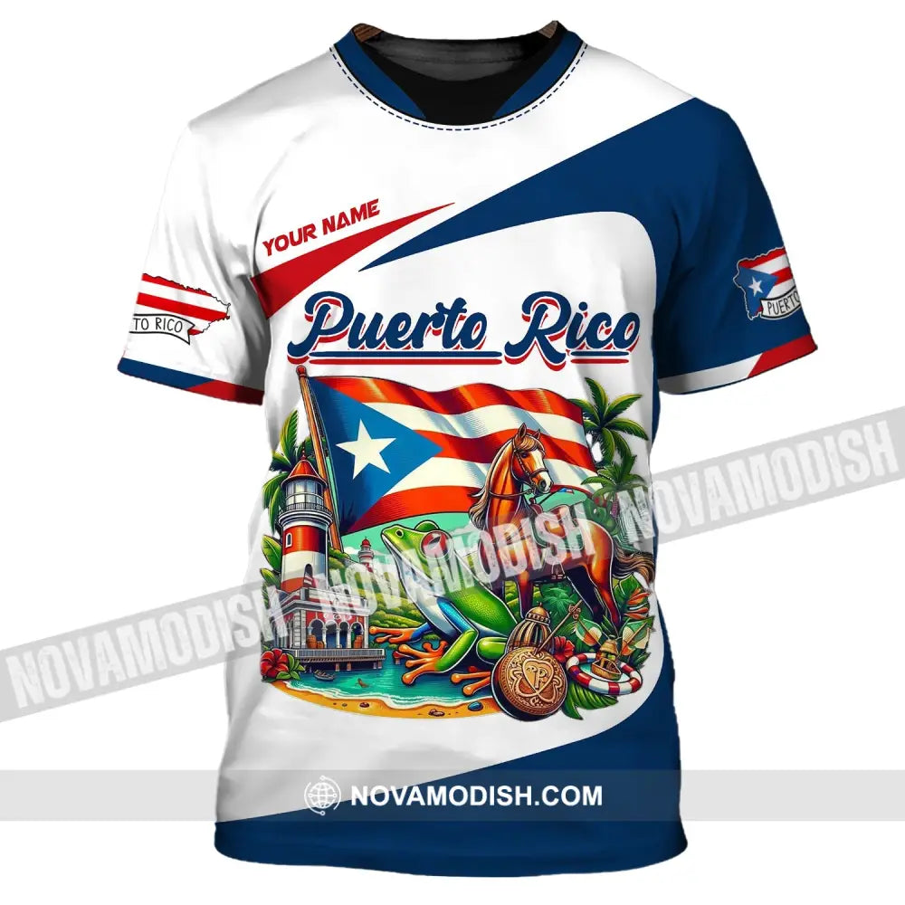 Unisex Shirt Custom Name Puerto Rico Polo Long Sleeve Gift T-Shirt / S T-Shirt