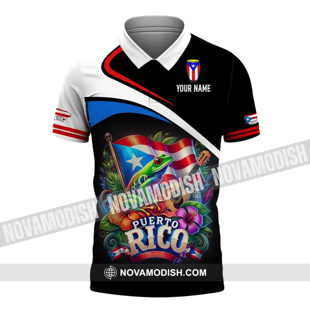 Unisex Shirt - Custom Name Puerto Rico Polo / S T-Shirt