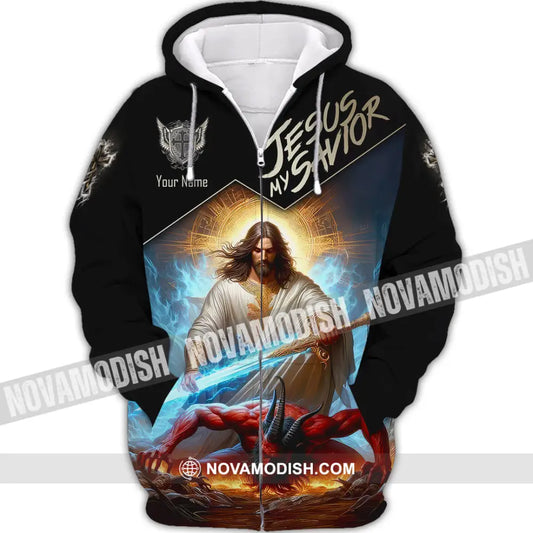 Unisex Shirt - Custom Name Shirt Punish Jesus My Savior Zipper Hoodie / S T-shirt