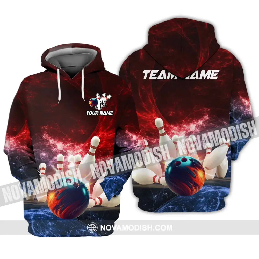 Unisex Shirt - Custom Name Shirt Red Bowling Hoodie / S T-shirt