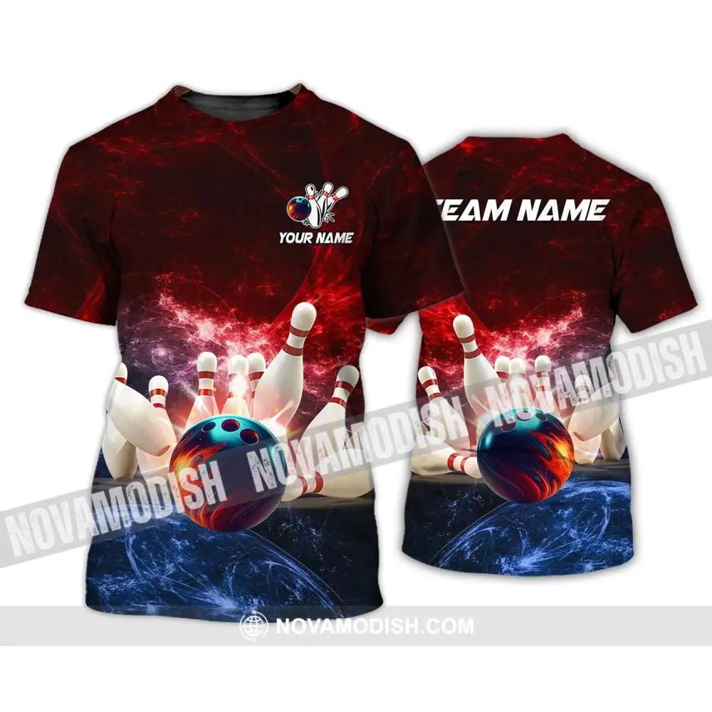 Unisex Shirt - Custom Name Shirt Red Bowling T-Shirt / S T-shirt
