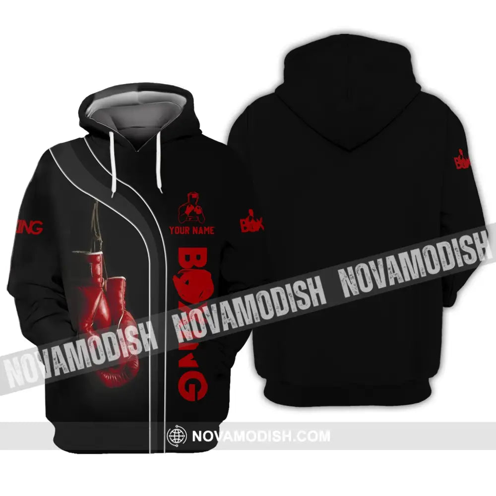 Unisex Shirt - Custom Name Shirt - Red Boxing Gloves Shirt Hoodie / S T-shirt