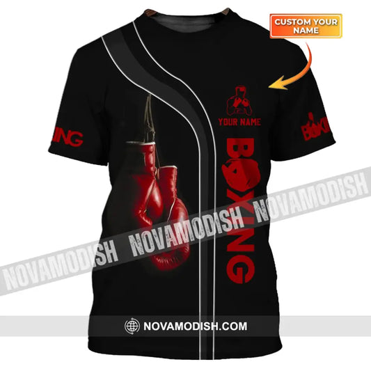 Unisex Shirt - Custom Name Shirt - Red Boxing Gloves Shirt T-shirt