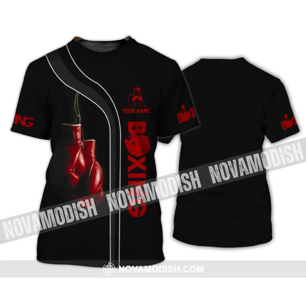 Unisex Shirt - Custom Name Shirt - Red Boxing Gloves Shirt T-Shirt / S T-shirt