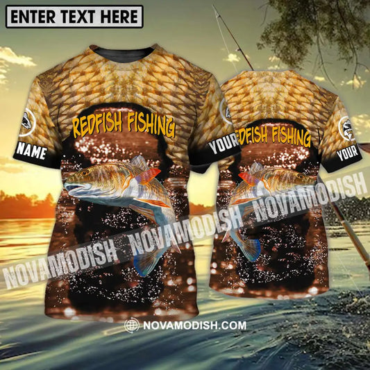 Unisex Shirt - Custom Name Shirt Redfish Fishing T-shirt