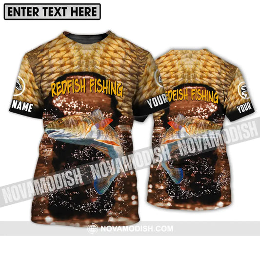 Unisex Shirt - Custom Name Shirt Redfish Fishing T-Shirt / S T-shirt