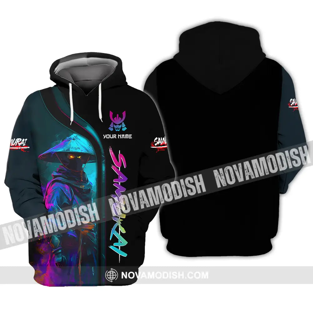 Unisex Shirt - Custom Name Samurai Shirt Colorful Hoodie / S T-shirt