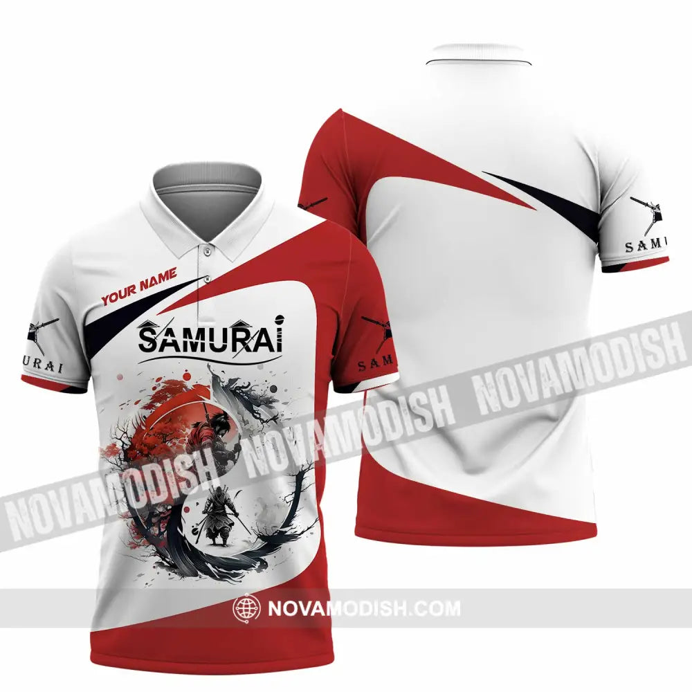 Unisex Shirt Custom Name Samurai Polo Long Sleeve / S T-Shirt