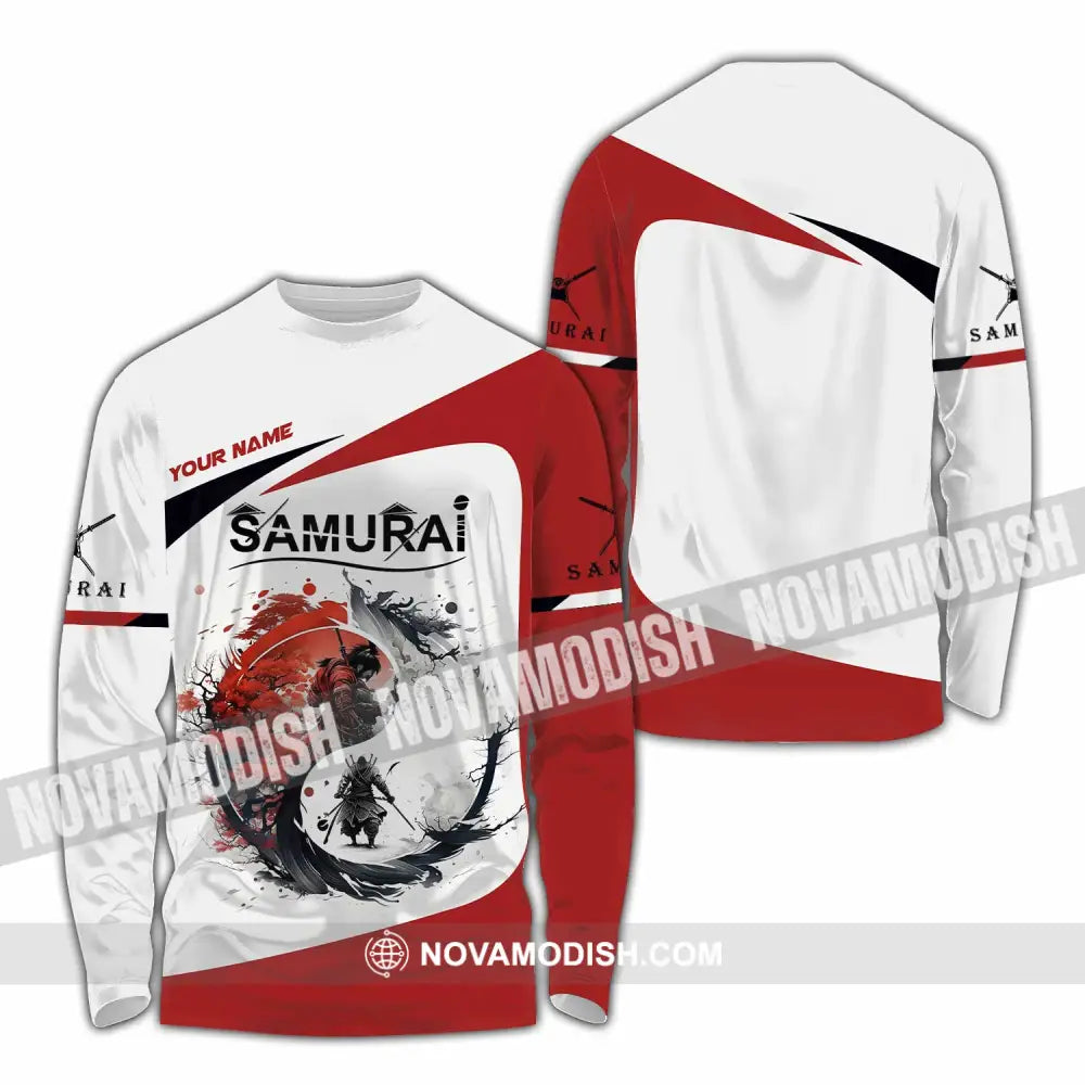 Unisex Shirt Custom Name Samurai Polo Long Sleeve / S T-Shirt