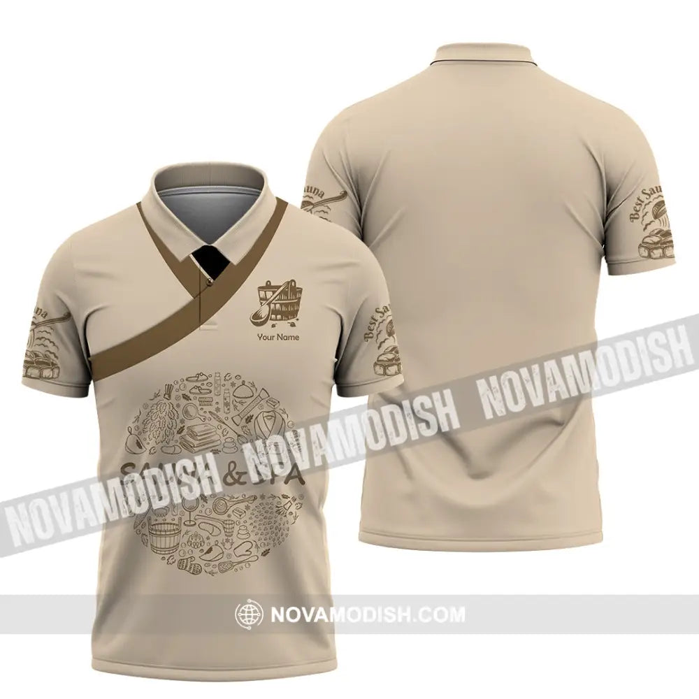 Unisex Shirt - Custom Name Shirt Sauna And Spa Polo Shirt / S T-shirt