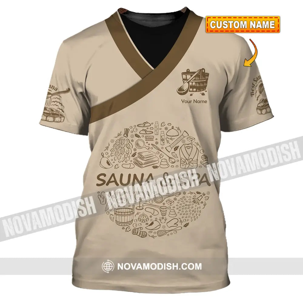 Unisex Shirt - Custom Name Shirt Sauna And Spa T-shirt