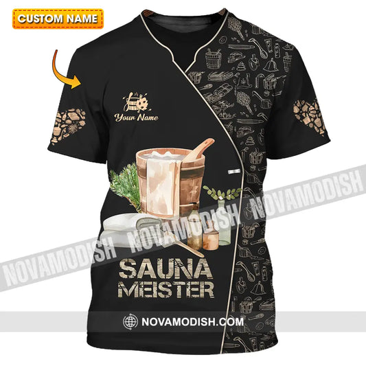 Unisex Shirt - Custom Name Sauna Heart Shirt Sauna Meister T-shirt