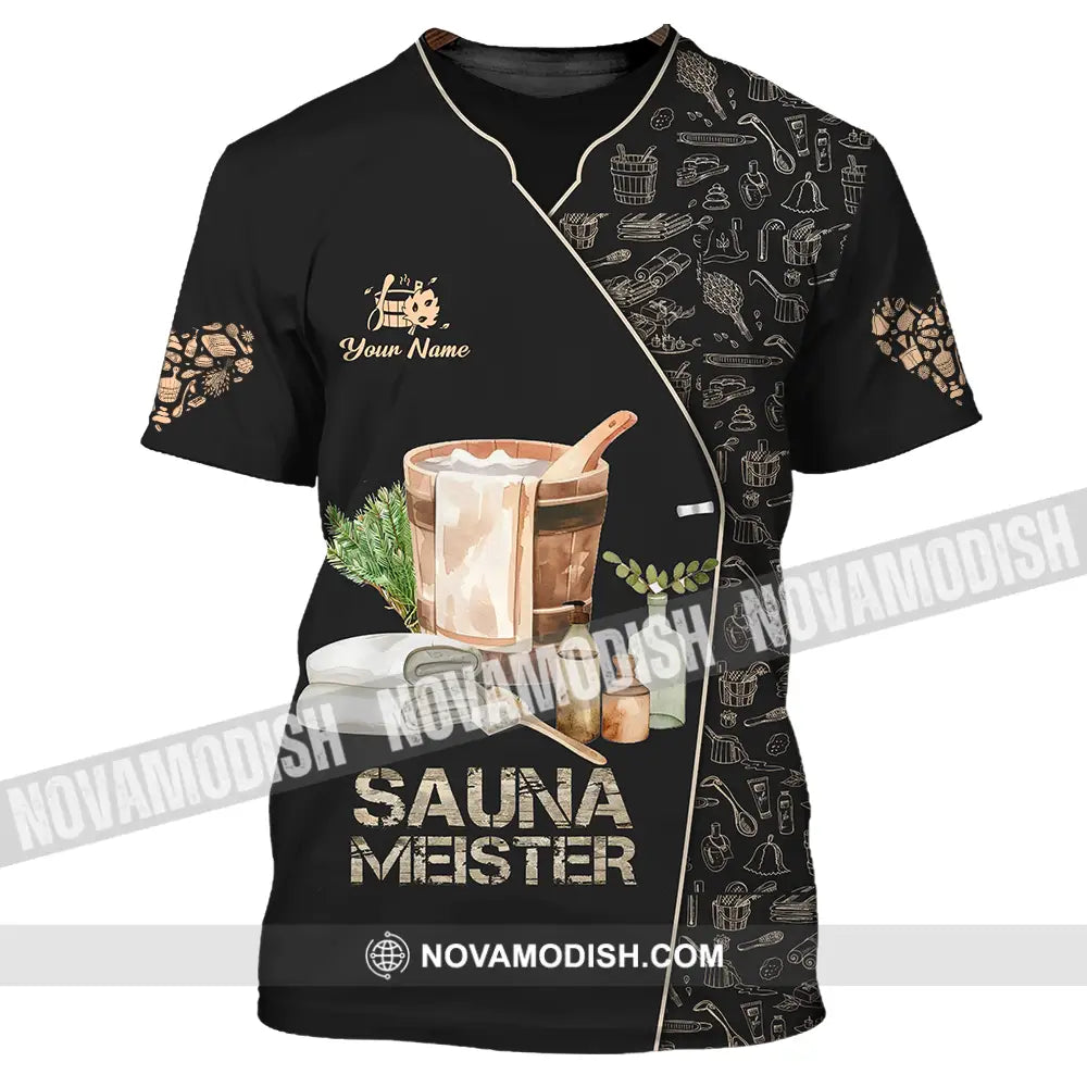 Unisex Shirt - Custom Name Sauna Heart Shirt Sauna Meister T-Shirt / S T-shirt