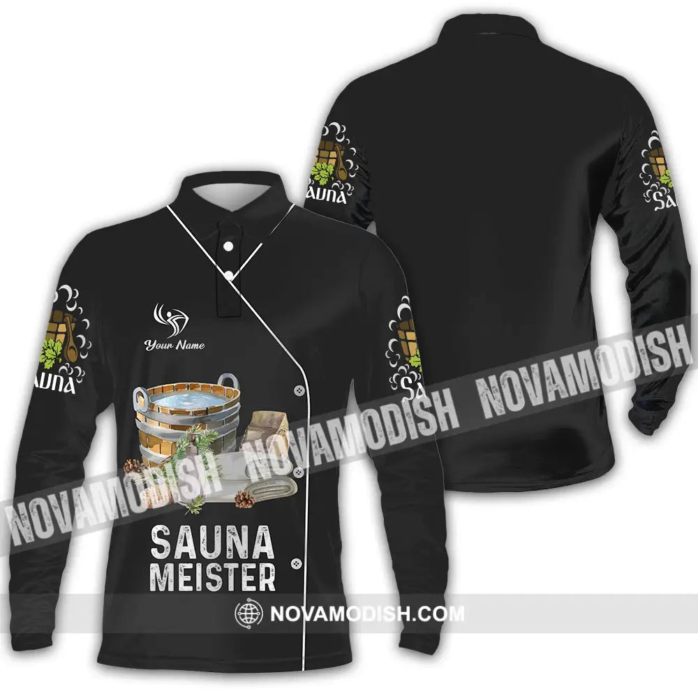 Unisex Shirt - Custom Name Shirt Sauna Meister Long Sleeve Polo / S T-shirt