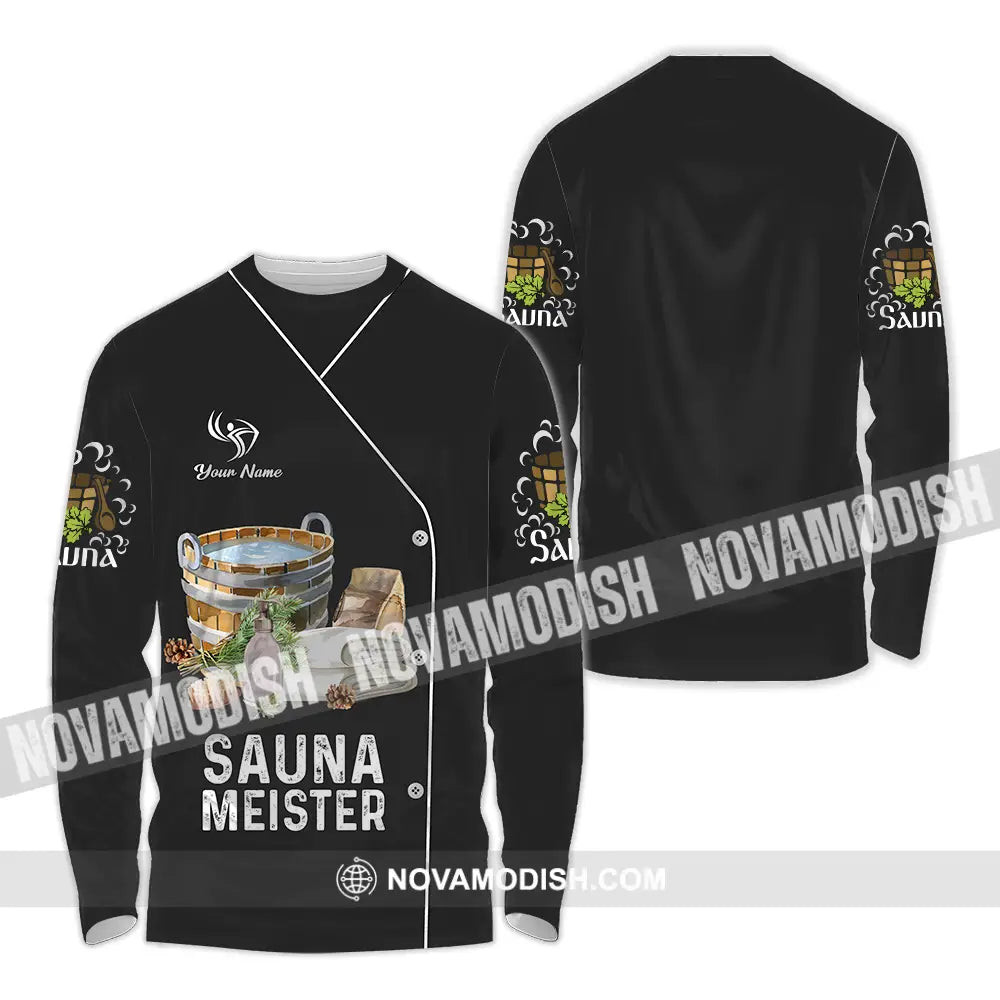 Unisex Shirt - Custom Name Shirt Sauna Meister Long Sleeve Shirt / S T-shirt