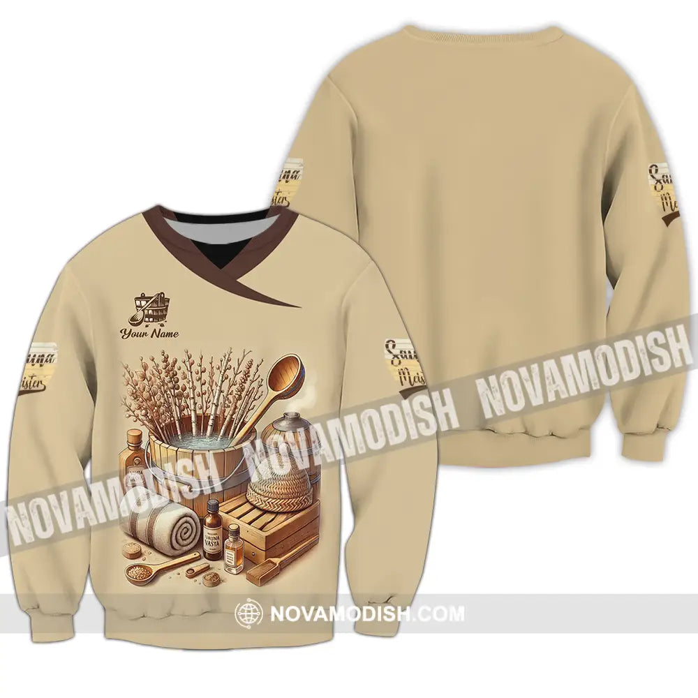 Unisex Shirt - Custom Name Sauna Shirt Sauna Meister Long Sleeve / S T-shirt