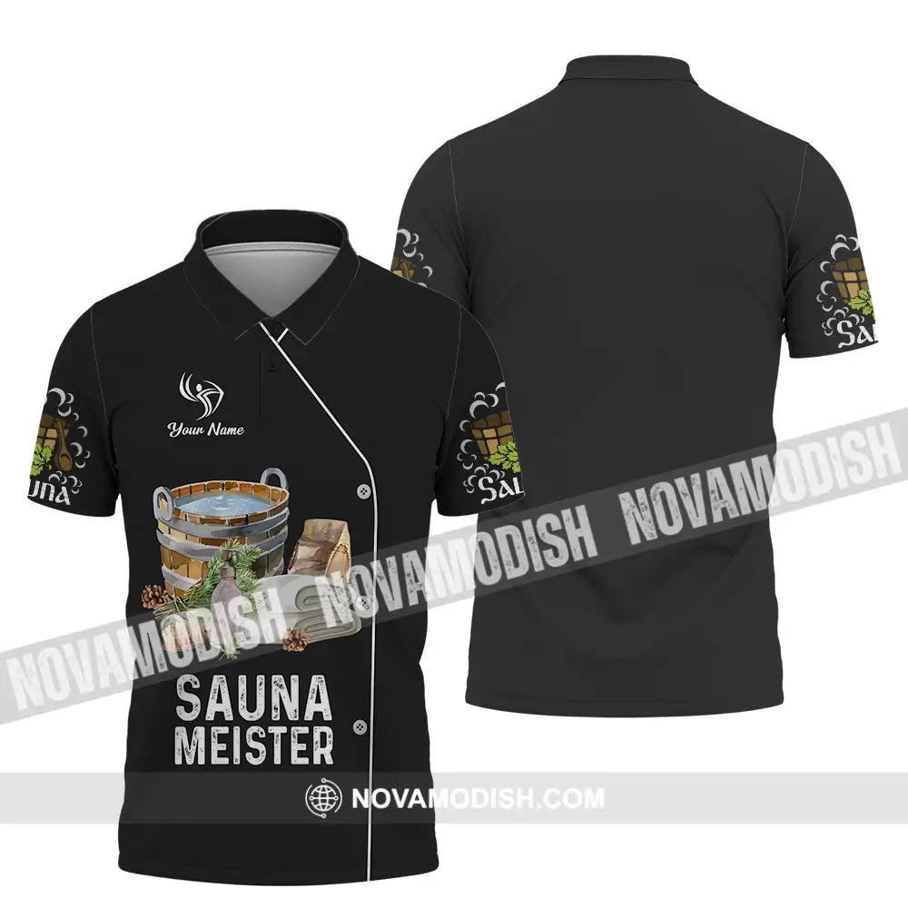 Unisex Shirt - Custom Name Shirt Sauna Meister Polo Shirt / S T-shirt