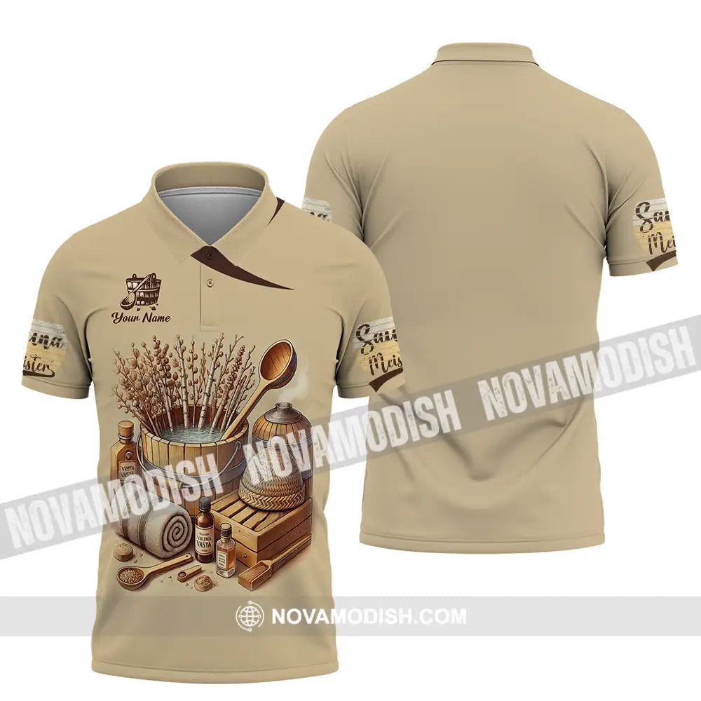 Unisex Shirt - Custom Name Sauna Shirt Sauna Meister Polo Shirt / S T-shirt