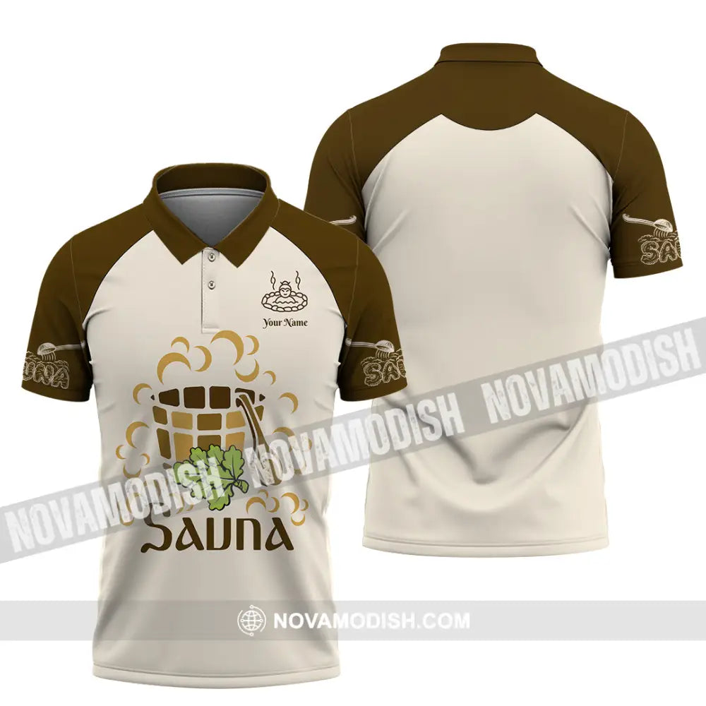 Unisex Shirt - Custom Name Shirt Sauna Relax Polo Shirt / S T-shirt