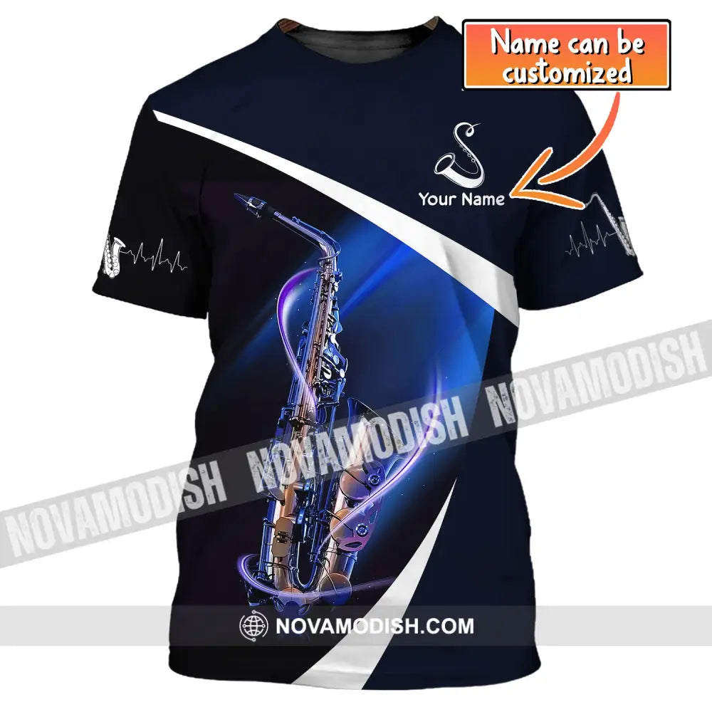 Unisex Shirt Custom Name Saxophone T-Shirt Sax Player Shirts Saxophonist Gift