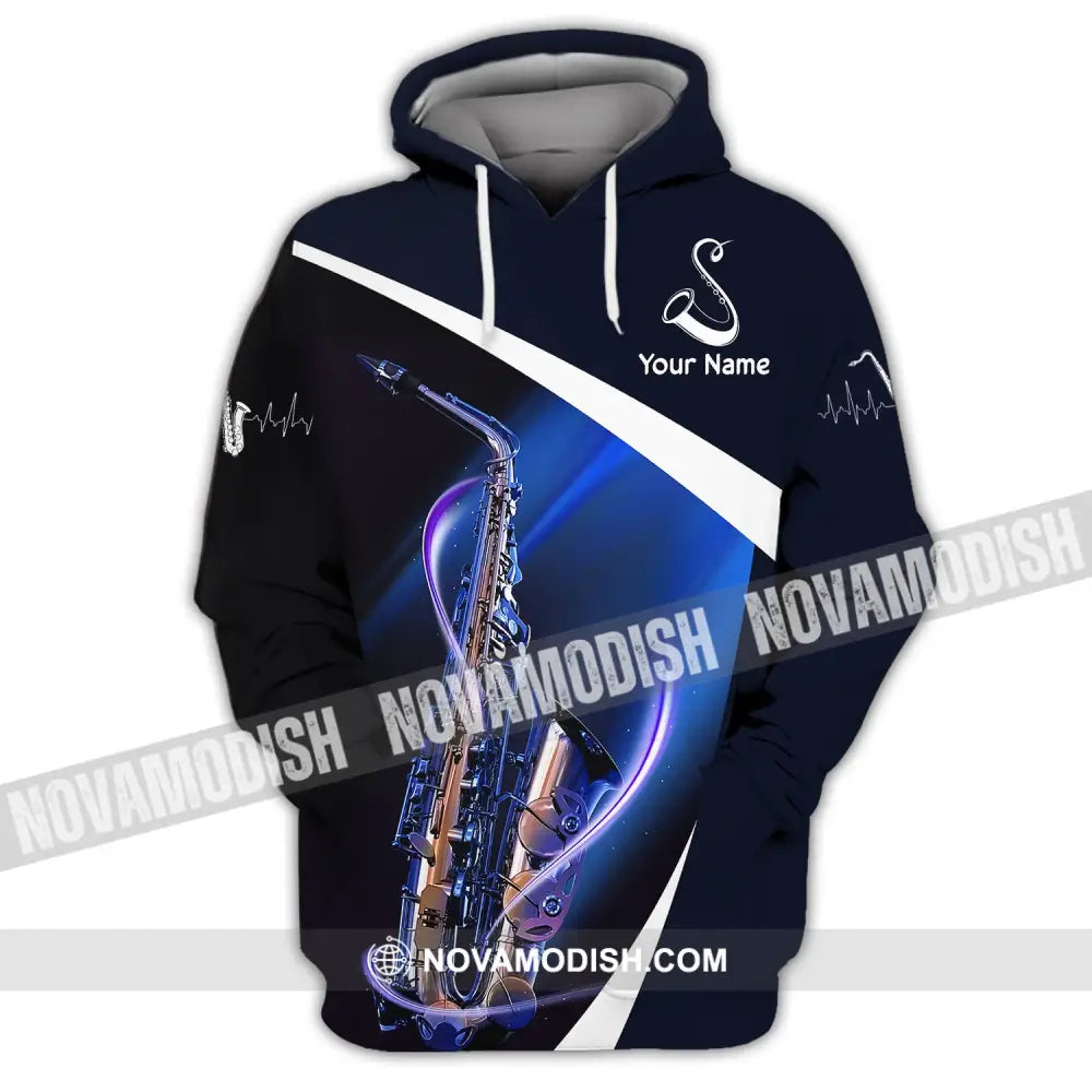 Unisex Shirt Custom Name Saxophone T-Shirt Sax Player Shirts Saxophonist Gift Hoodie / S