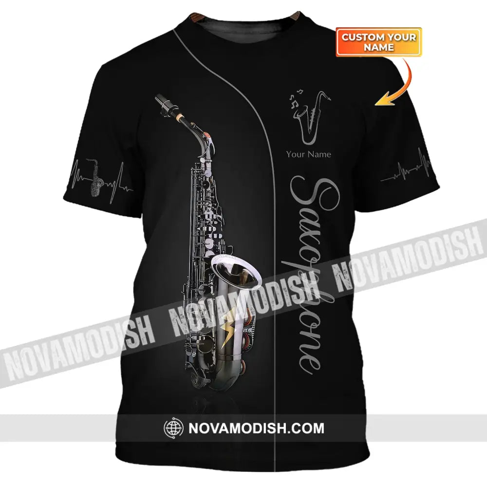 Unisex Shirt Custom Name Saxophone T-Shirt Saxophonist Gift Sax Player Shirts
