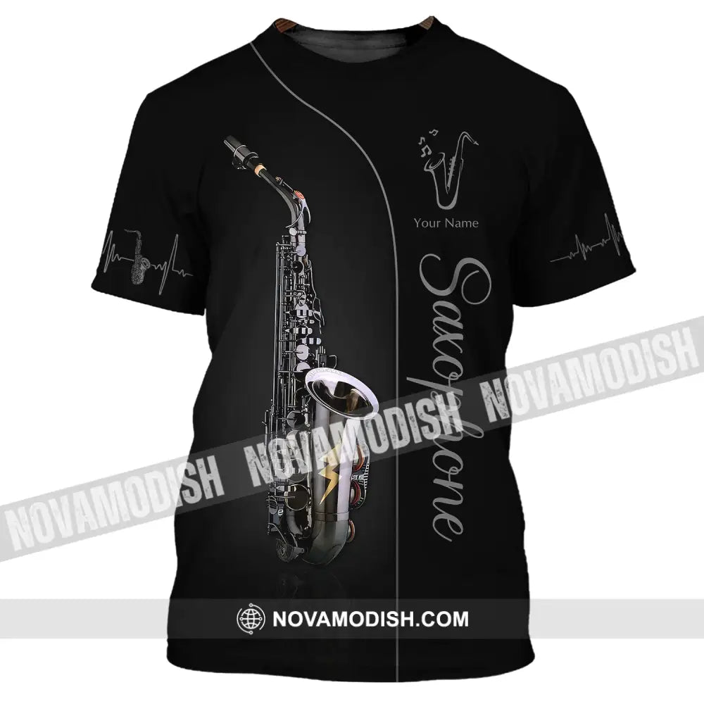 Unisex Shirt Custom Name Saxophone T-Shirt Saxophonist Gift Sax Player Shirts / S