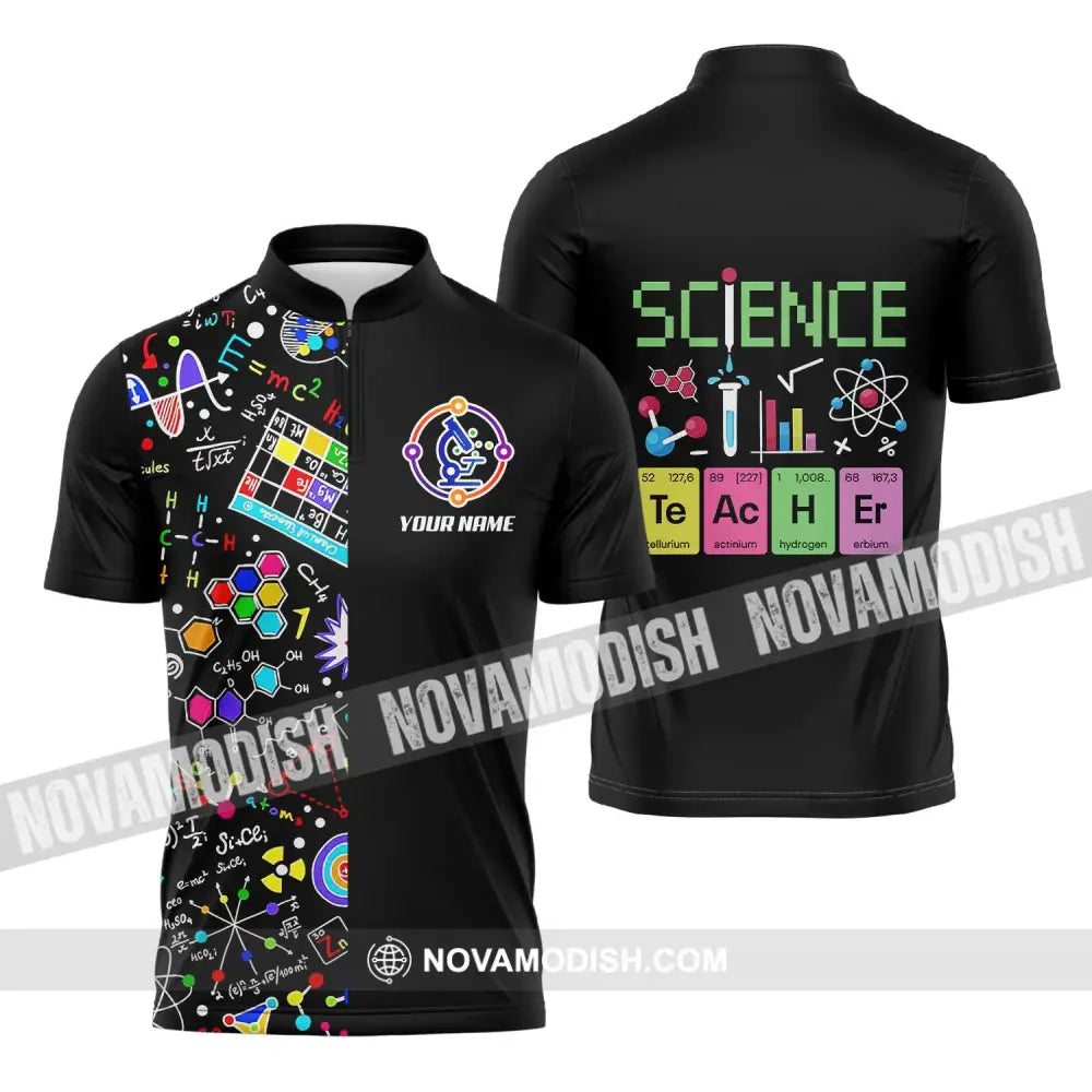 Unisex Shirt - Custom Name Science Shirt Zipper Polo Shirt / S T-shirt