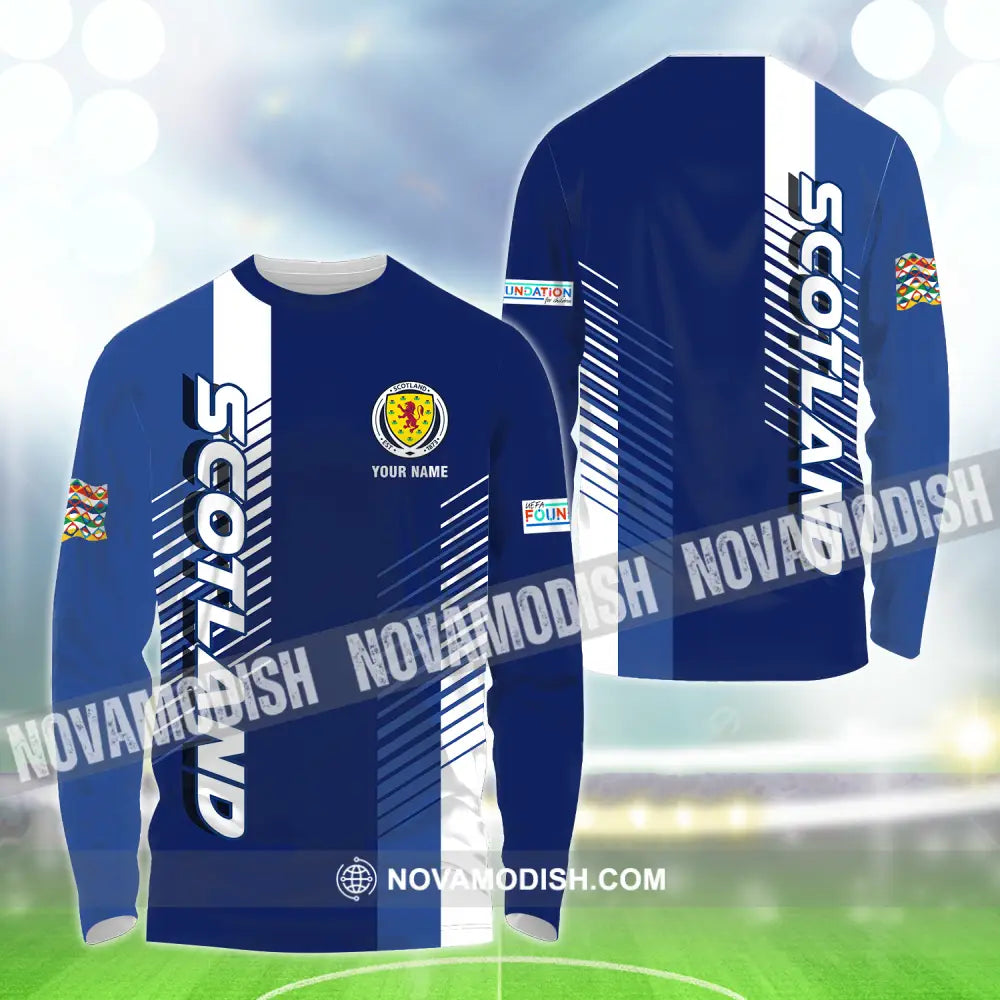 Unisex Shirt - Custom Name Scotland Euro 2024 Shirt Long Sleeve Shirt / S T-shirt