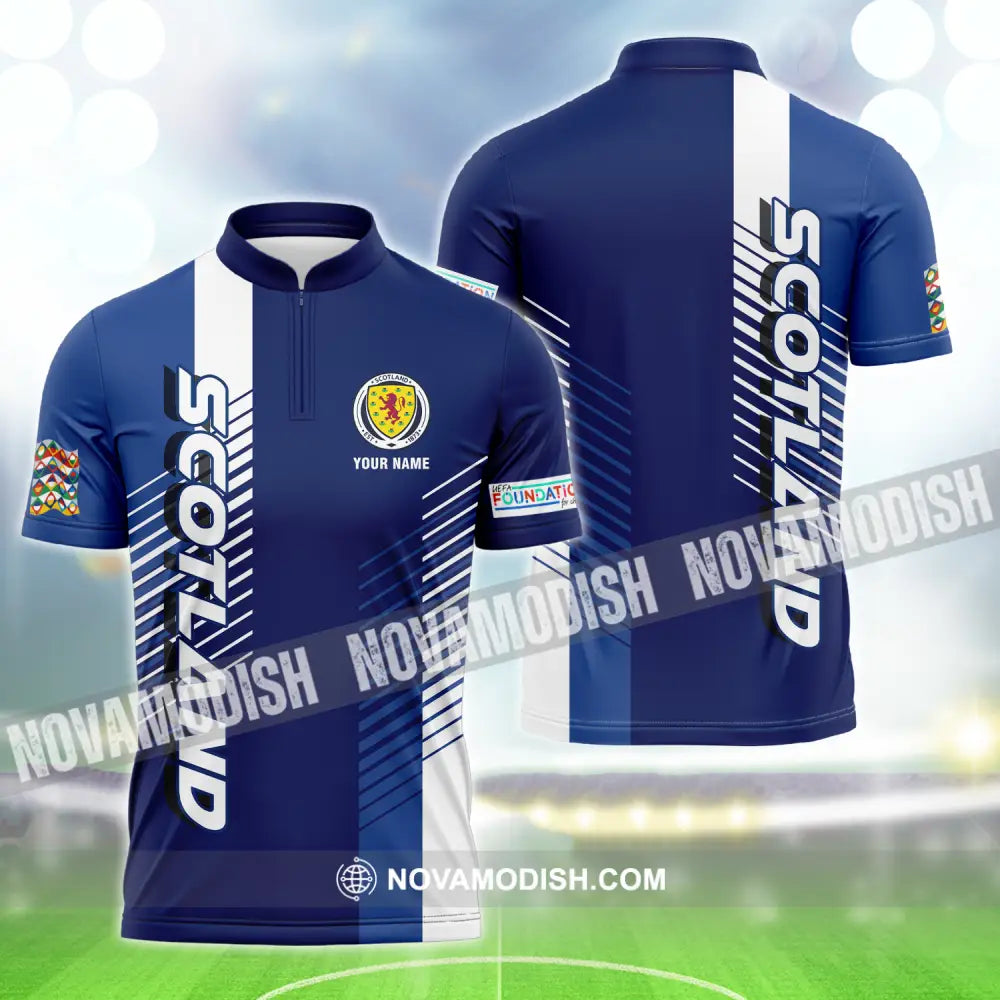 Unisex Shirt - Custom Name Scotland Euro 2024 Shirt Zipper Polo Shirt / S T-shirt