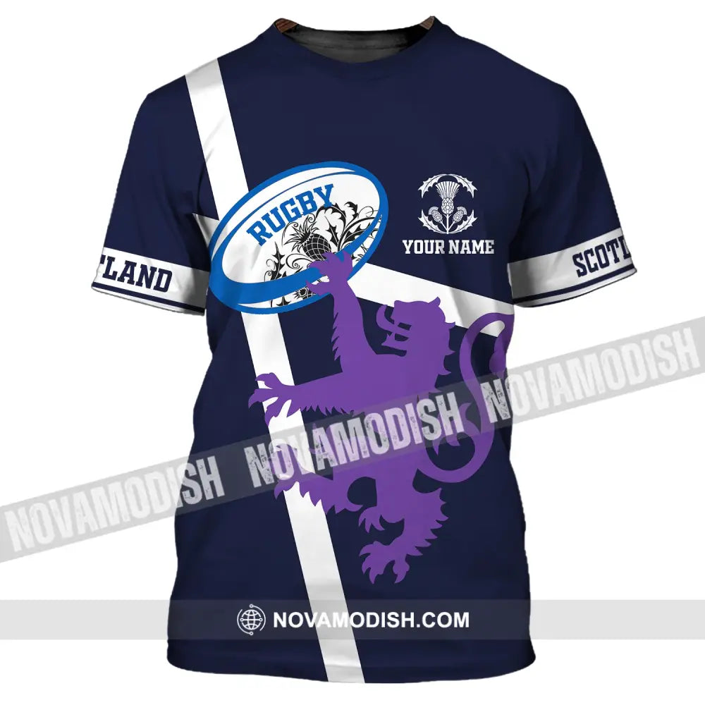 Unisex Shirt Custom Name Scotland Hoodie Rugby Lover T-Shirt / S