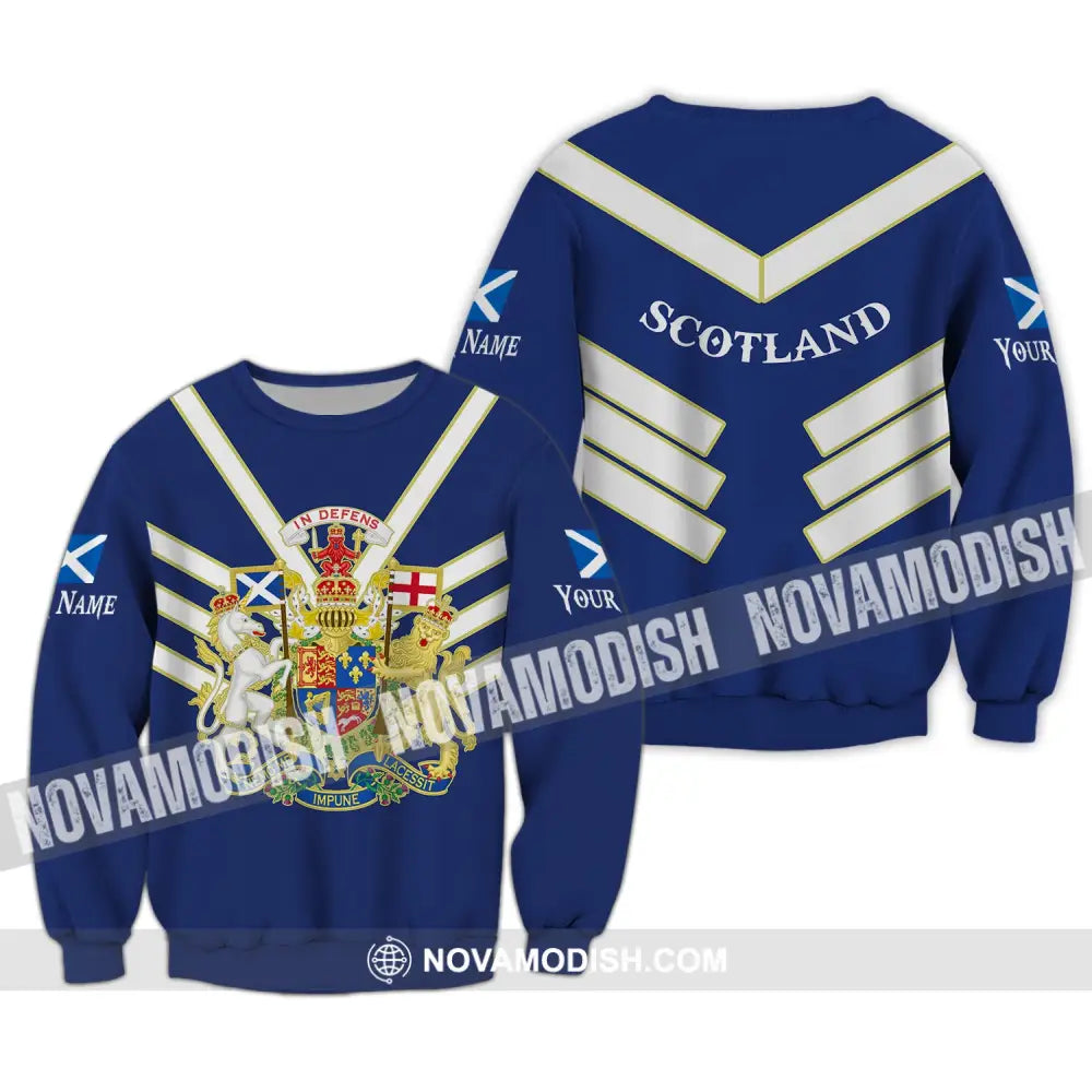 Unisex Shirt Custom Name Scotland In Defens T-Shirt Long Sleeve / S