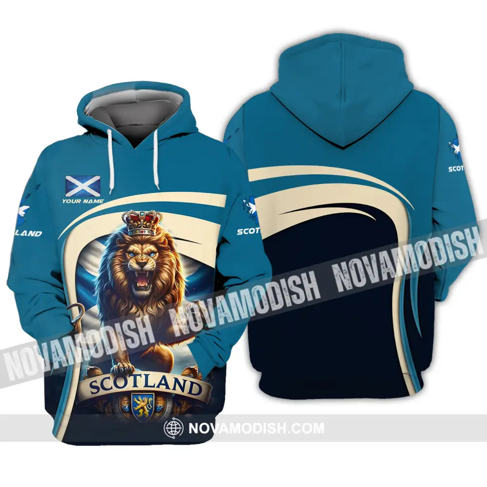 Unisex Shirt - Custom Name Scotland Lion Shirt Hoodie / S T-shirt