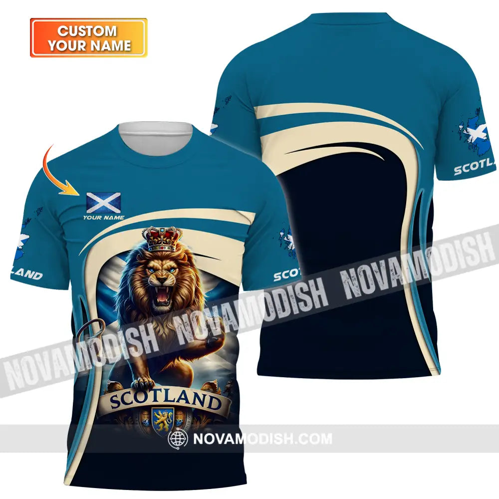 Unisex Shirt - Custom Name Scotland Lion Shirt T-shirt