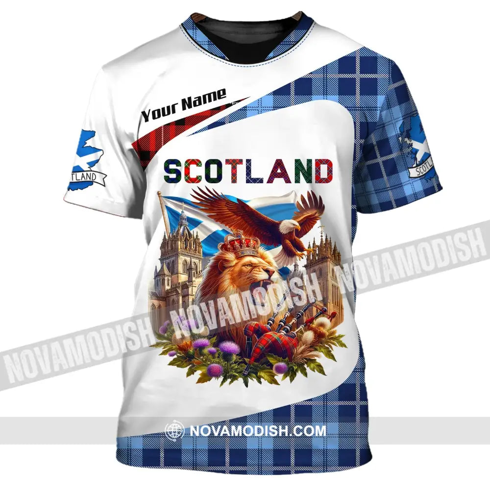 Unisex Shirt Custom Name Scotland Love Polo Long Sleeve Gift T-Shirt / S T-Shirt