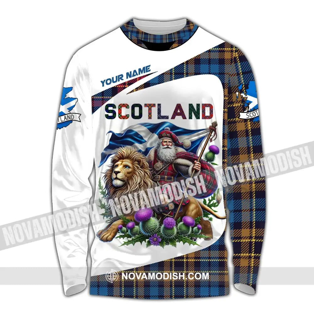 Unisex Shirt Custom Name Scotland Lover Gift Long Sleeve / S T-Shirt