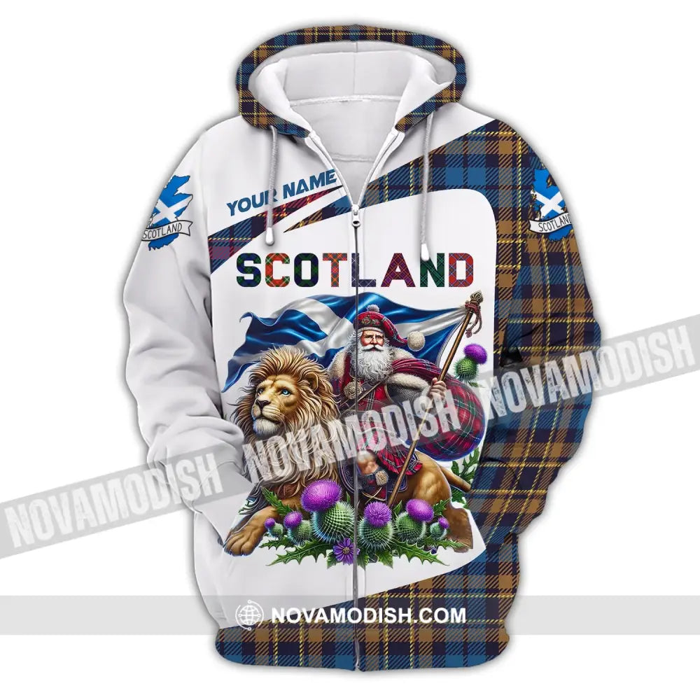 Unisex Shirt Custom Name Scotland Lover Gift Zipper Hoodie / S T-Shirt