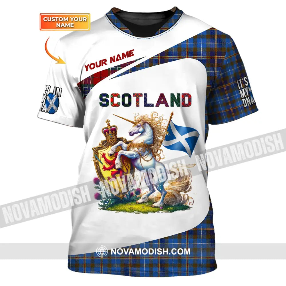 Unisex Shirt Custom Name Scotland Polo Long Sleeve Lover T-Shirt