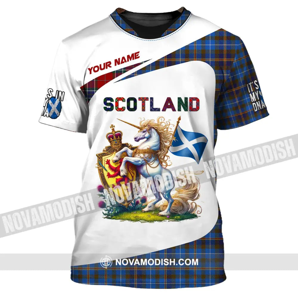 Unisex Shirt Custom Name Scotland Polo Long Sleeve Lover T-Shirt / S